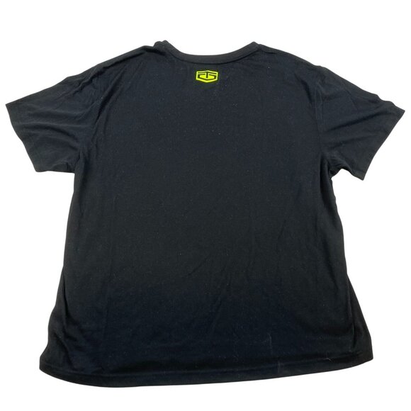Tapout Mens Black T-Shirt 2XL With Neon Green Logo - Picture 2 of 7